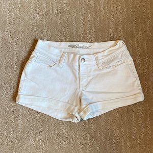 Mid-Rise Jean Shorts- White